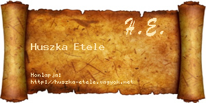 Huszka Etele névjegykártya